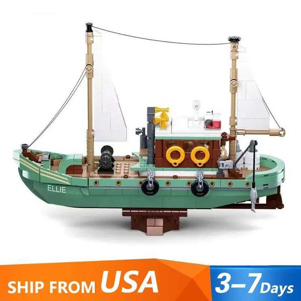 City Creative Expert MOC M38-B1119 Clamping Blocks Fishing Boat Model 610PCS Building Blocks Brick Puzzle Toys for Kids GiftC250108