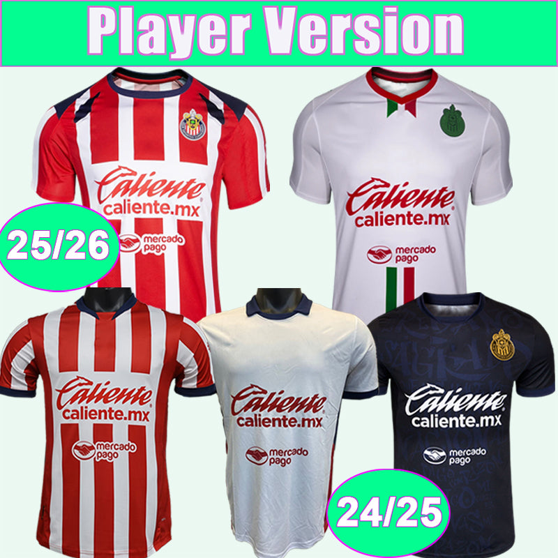 24 25 26 Chivas Mens Player Version Soccer Jerseys I. BRIZUELA PEREZ GUZMAN MOZO MACIAS R. CISNEROS C. COWELL Home Away 3rd Football Shirts Uniforms