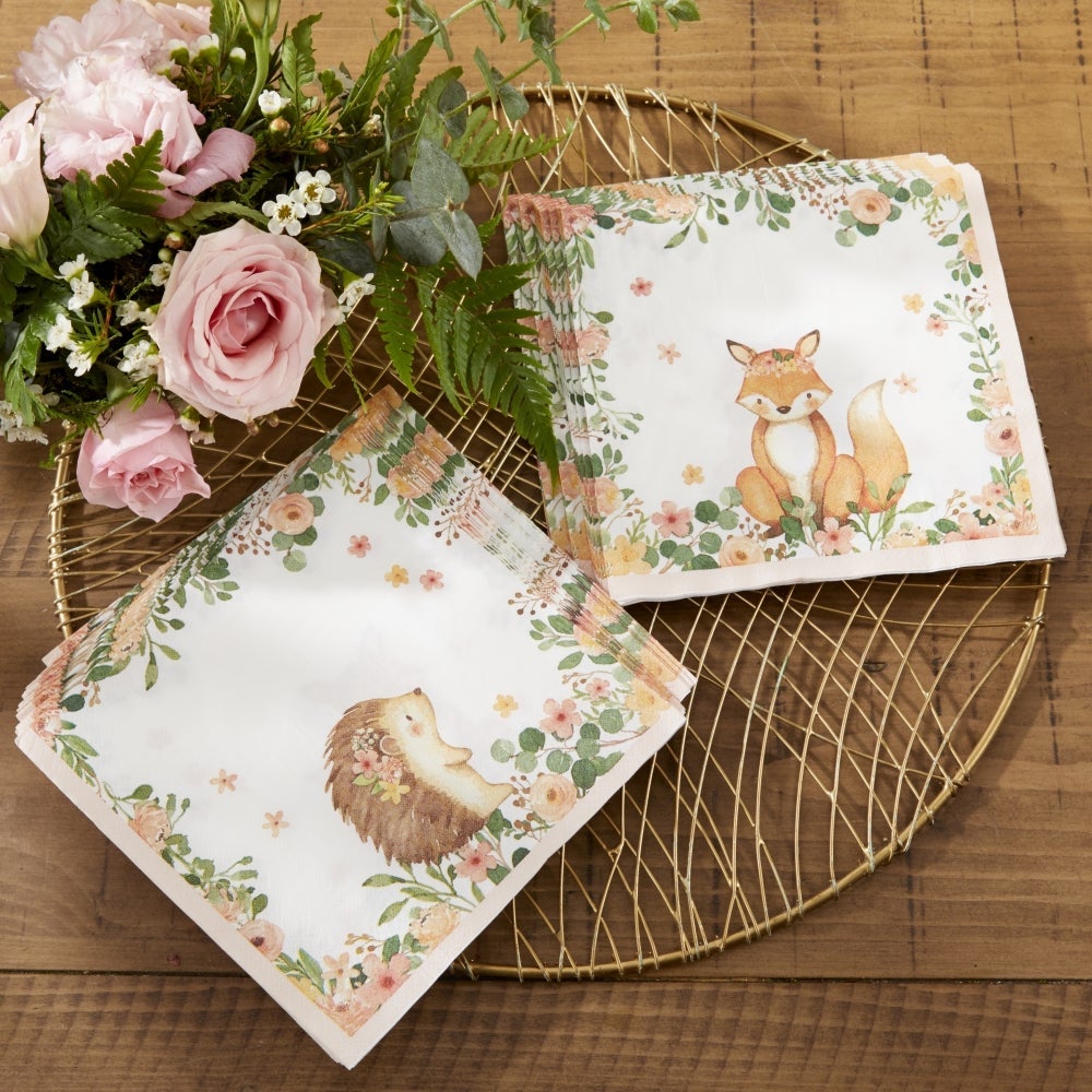 Pink Woodland Baby 2 Ply Paper Napkins (Set of 30)