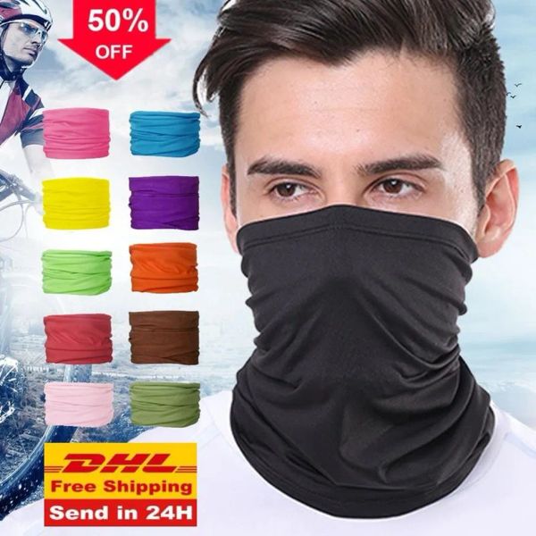 Ship Men 24H Women Head Face Neck Sunshade Collar Gaiter Tube Bandana Sports Headwear Scarf Dustproof Outdoor Fishing wear
