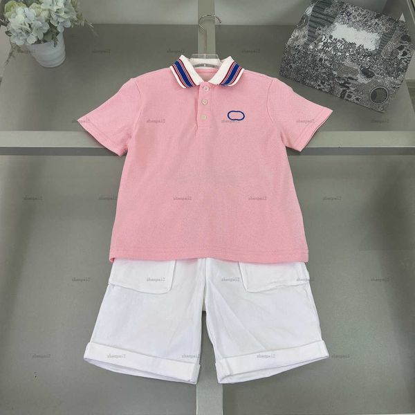 Luxury baby Short sleeved suit Multi-color option boys T-shirt set designer kids clothes Lovely pink POLO shirt and shorts