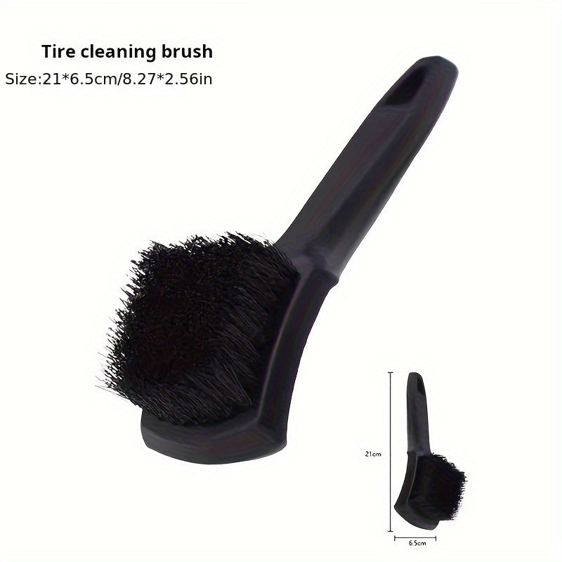 TEMU Car Tire Brush - Durable Pp Material, Compact & Portable, Strong Scrubbing Tool For Tire Rims, Car Washing Accessories, Cleaning Accessory