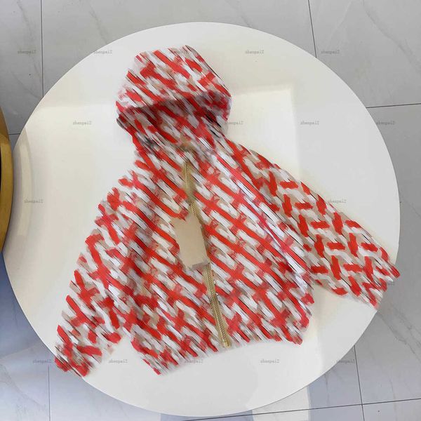 Luxury kids jackets 3D logo printing baby coat Size 100-150 boys girls Hooded Outerwear child Sunscreen clothing