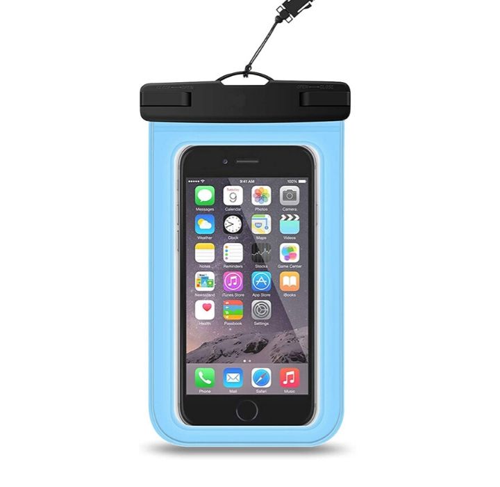 Universal Waterproof Pouch for Smartphones up to 6.9" (2-Pack) - Blue