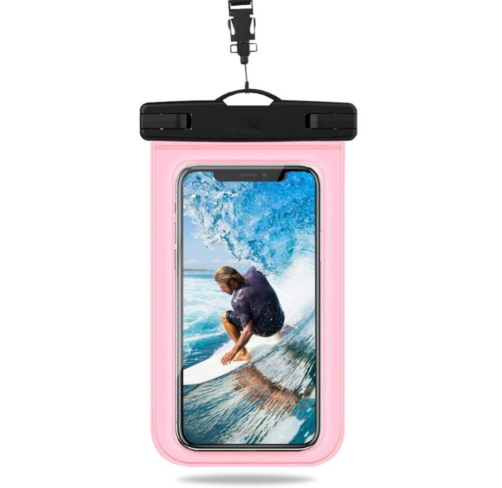 Universal Waterproof Pouch for Smartphones up to 6.9" (2-Pack) - Pink