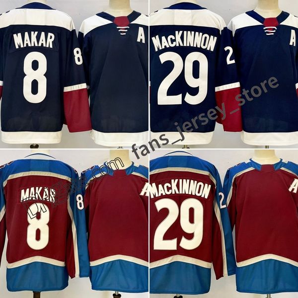 24-25 New Season College Ice Hockey 29 Nathan MacKinnon Jersey Stitched 8 Cale Makar Shirt Man S-3XL