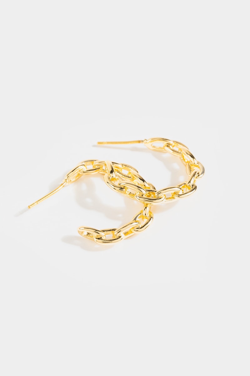 Women's Kenna Chain Hoops in Gold by Francesca's - Size: One Size