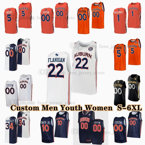 NCAA Custom S-6XL Auburn Tigers College Basketball Jerseys 4 Johni Broome 3 Tre Donaldson 0 K.D. Johnson 2 Jaylin Williams 1 Aden Holloway 1
