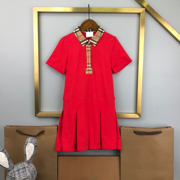 2023ss deisgner girls polo dresses color red summer preppy pleated skirt newly cotton sports dresses short sleeves skirts high end pricesses