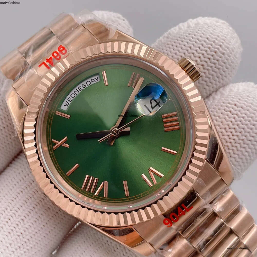 Classic Wristwatches: Elegant Automatic Mechanical 40mm Timepiece with Baton Markers, Sapphire Crystal, and Gold-Tone President Bracelet - Ideal Whi