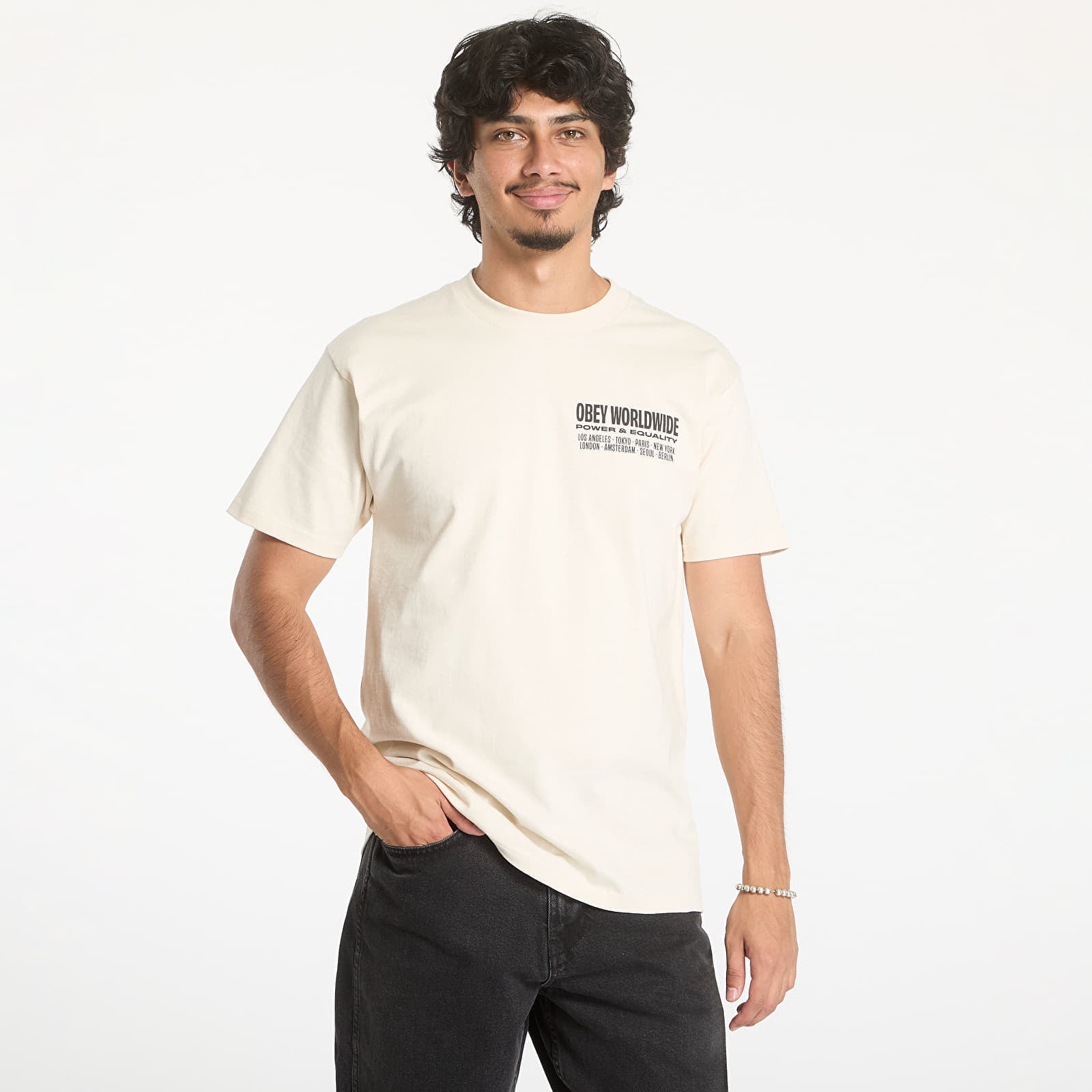 Koszulka OBEY Worldwide Power & Equalit Cream S