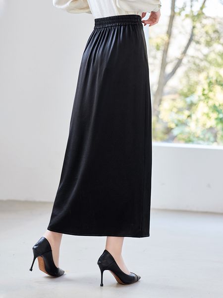 short skirts for women Chinese style silk half skirt with slit new Chinese style mulberry silk