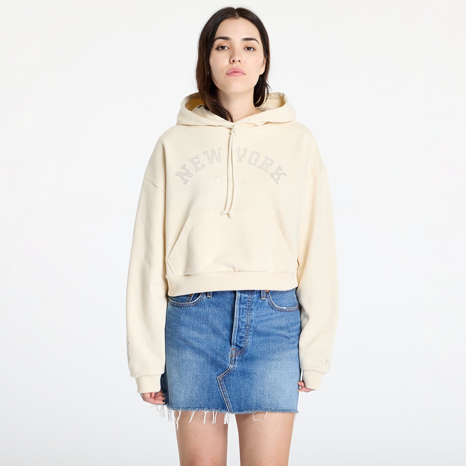 Bluza New Era MLB Diamante Hoodie New York Yankees Light Cream XL
