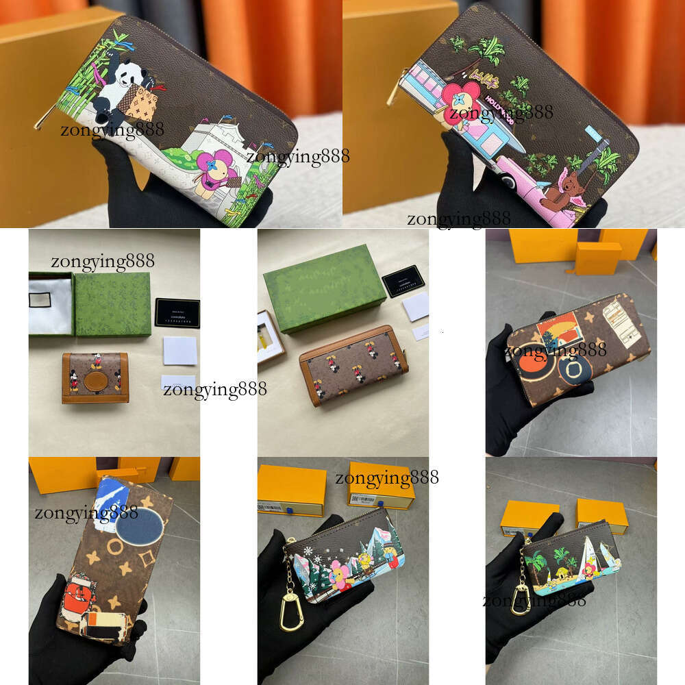 Top quality Designer zippy wallets womens pouch cles short mens coin purse credit card holder small wallet key ring emed cardholder leather bag with