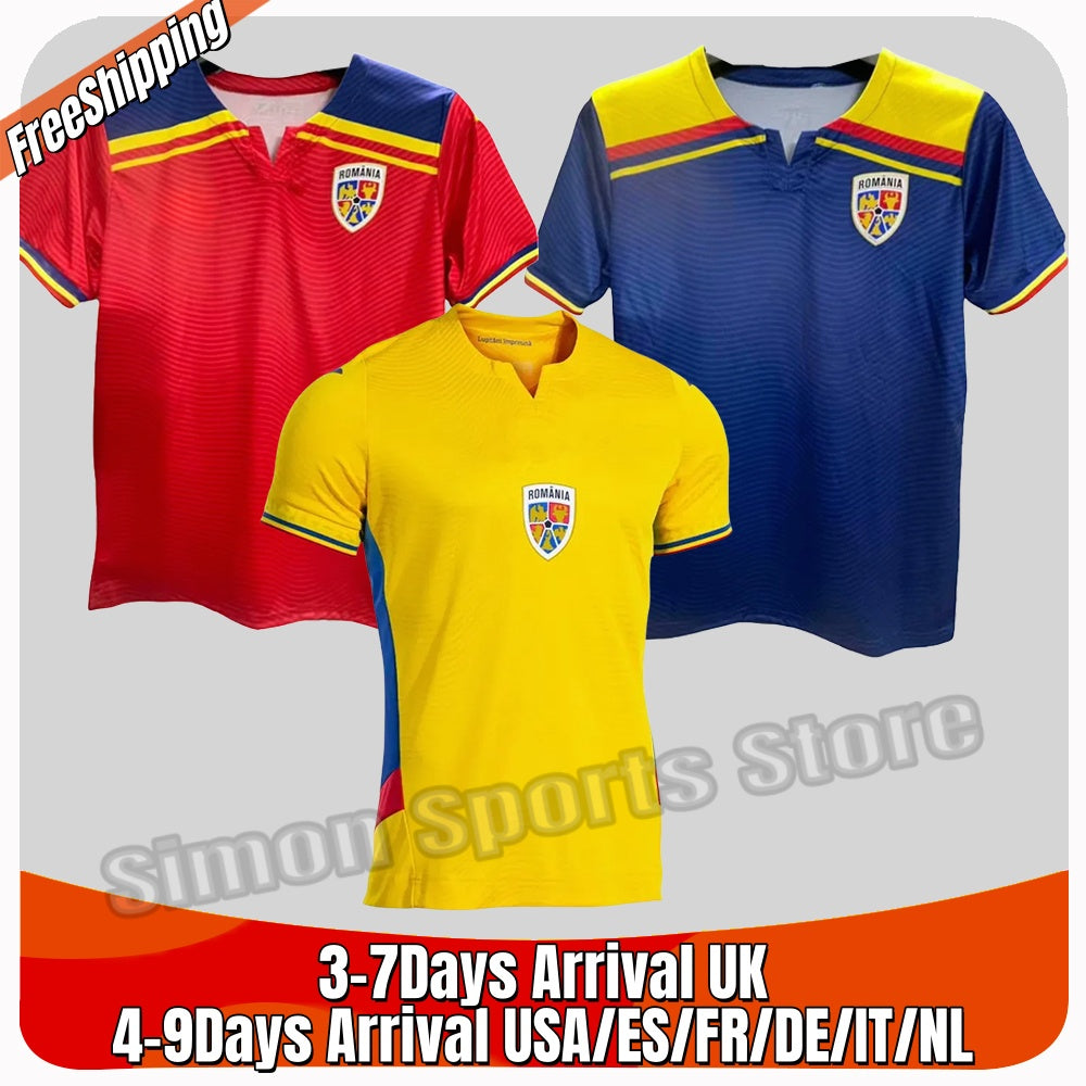 xxxl 4xl 2025 2026 Fans Player Romania National Team Mens Soccer Jerseys STANCIU ALIBEC DRAGUS CHIPCIU BANCU BURCA RATIU Home Away football shirts m