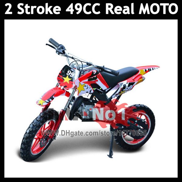 16COLORS REAL 49cc Mini motocicleta 2 ASSIM ASSLOGO BIICE DIRTE GASOLINE Scooter Mountain Off-Road Racing Racing Motorbike Children Motor Bi