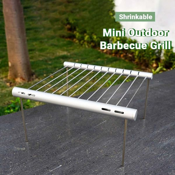BBQ Grills Stainless Steel Grill Portable Outdoor Folding Grill Mini Pocket Grill Home Park Picnic Outdoor Cooking Rack Accessories 230707