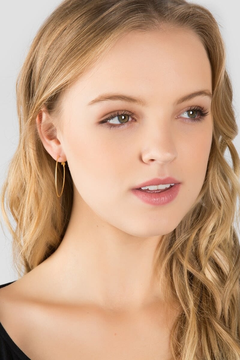 Women's Madison Textured Hoops in Gold by Francesca's - Size: One Size