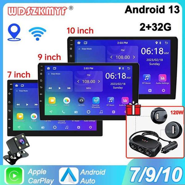 Other Electronics Universal Android 13 2 Din radio AutoRadio Carplay 7inch9inch10 inch WIFI GPS car audio multimedia player suitable for Nis