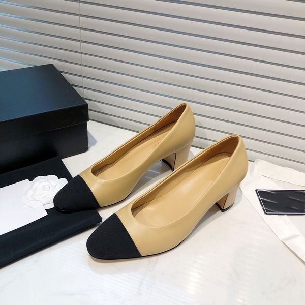 Fashion Designer Dress Shoes Flats Shoes Sandals Lady Party Wedding Women Chunky Classics High Heels Shoes 2Cm 6Cm High-quality