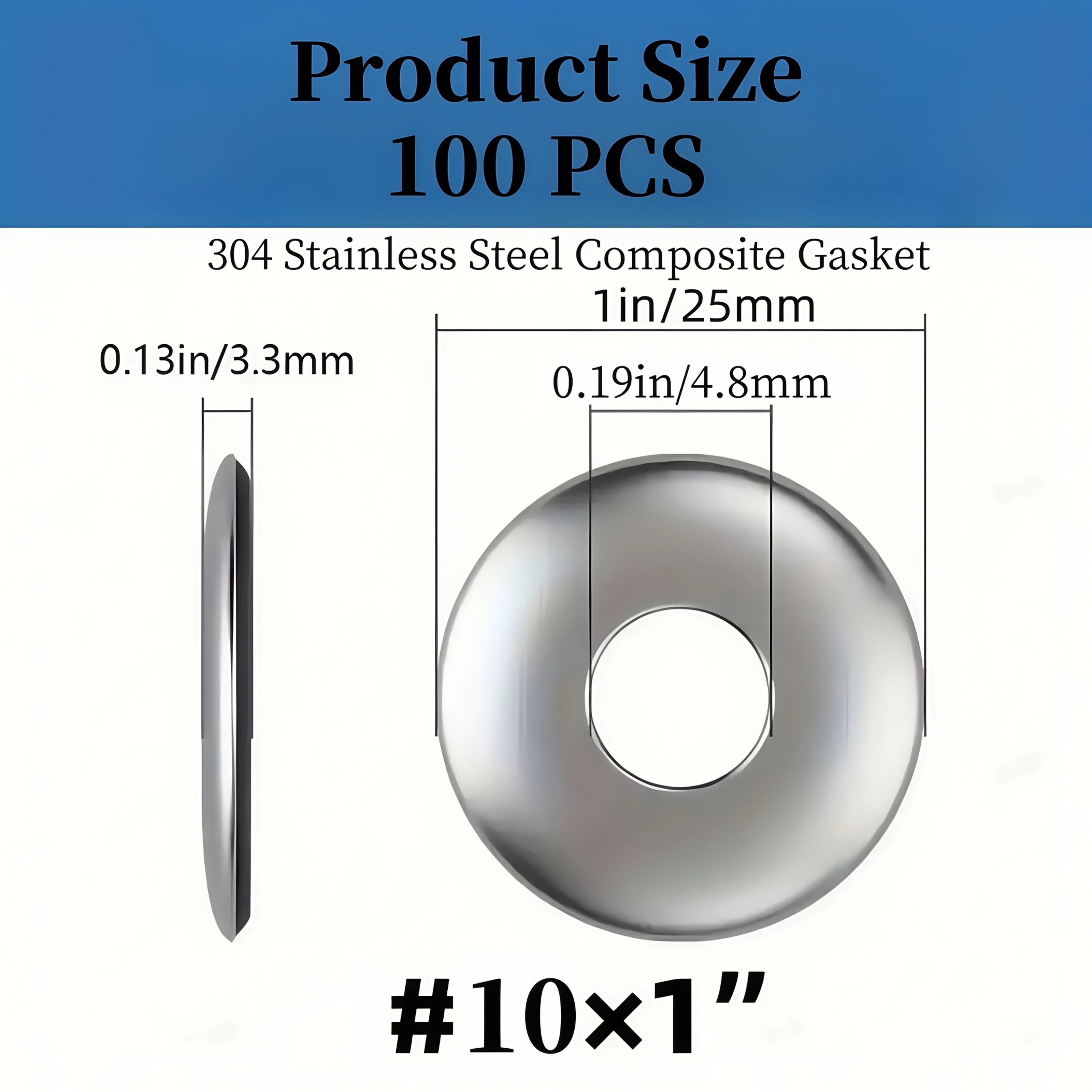 TEMU 100pcs 304 Stainless Steel Epdm Rubber Washers - Metal Bonding Seal For Drill Tail Screws - Waterproof, Anti-loosening, Shock Absorbing,