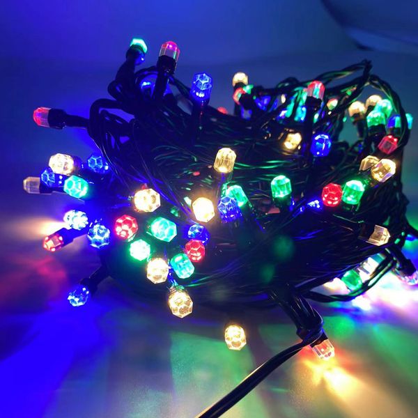 V8 hexagonal bubble figure led string lights black wire string lights with blinking bulbs coloured lights flashing lights waterproof string