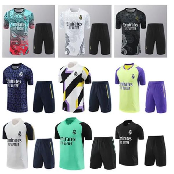 24-25 Real madrids Soccer Tracksuits TRACKSUIT set Short sleeve shorts men kid football chandal futbol survetement 2024 2025 madrides TRAINI