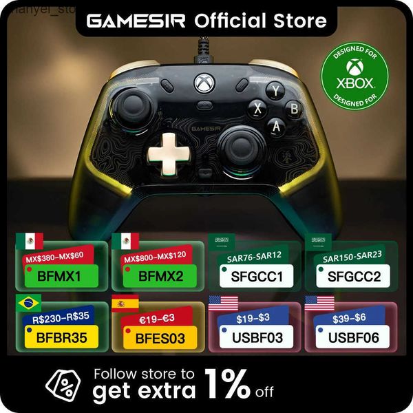 Game Controllers Joysticks GameSir Kaleid Flux Xbox Controller Wired Gamepad for Xbox Series X Xbox Series S Xbox One game console Hall Effe