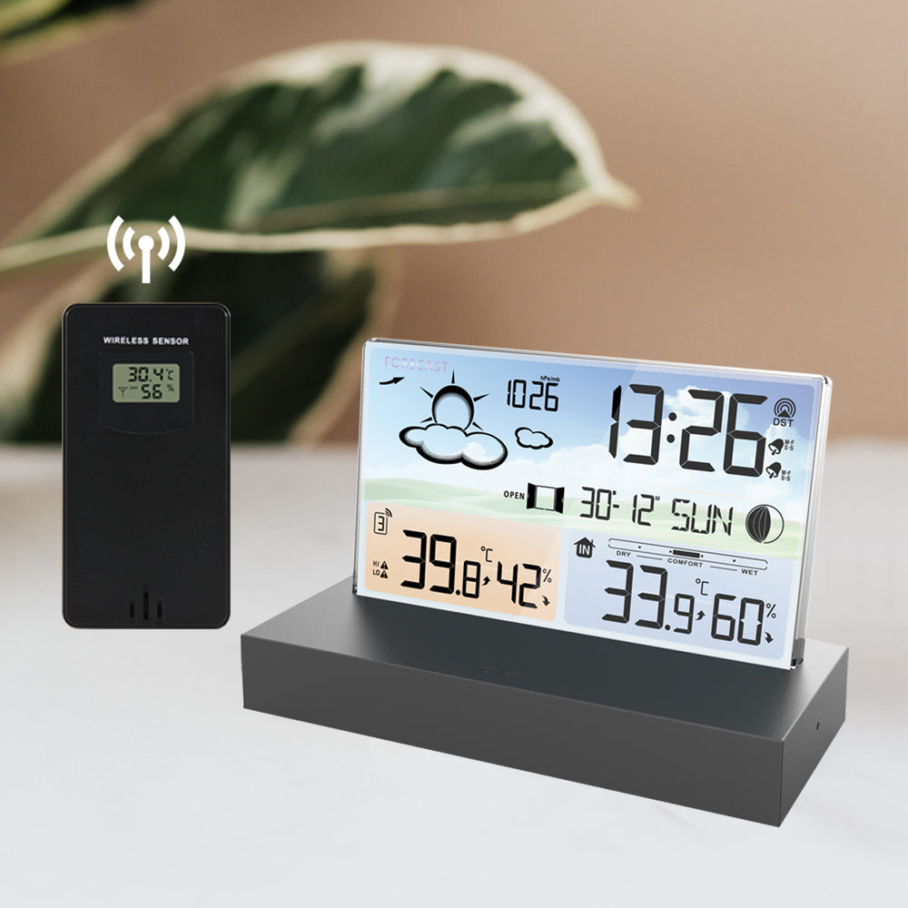 Barometer Weather Station Thermometer Hygrometer Electronics Desktop Alarm Clock Battery Wireless Sensor Household Tools