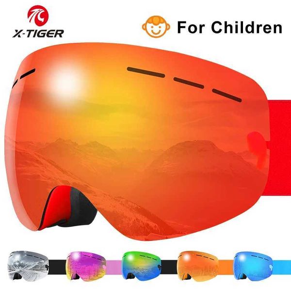 Ski Goggles X-TIGER Kids Ski Goggles Professional Winter Ski Snowboard Goggles Skiing Eyewear Anti-UV400 Sports Equipment for Children z2411