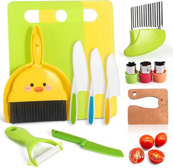 14 PC Safety Knife Childrens Kitchen Set suitable for real cooking Montessori kitchen tool toys for children suitable for Lillte Girl Boy gi