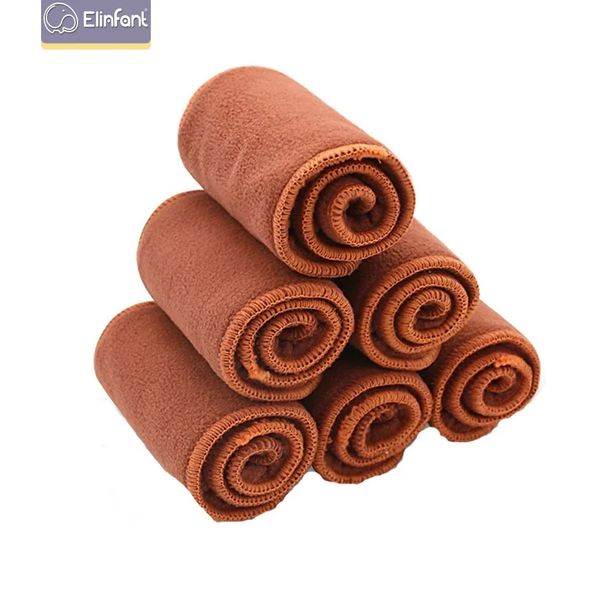 Elinfant Coffee Fiber Diaper Inserts for Baby Nappies Reusable Washable Cloth Diaper Insert Fraldas De Pano 5pcs-Pack 240119