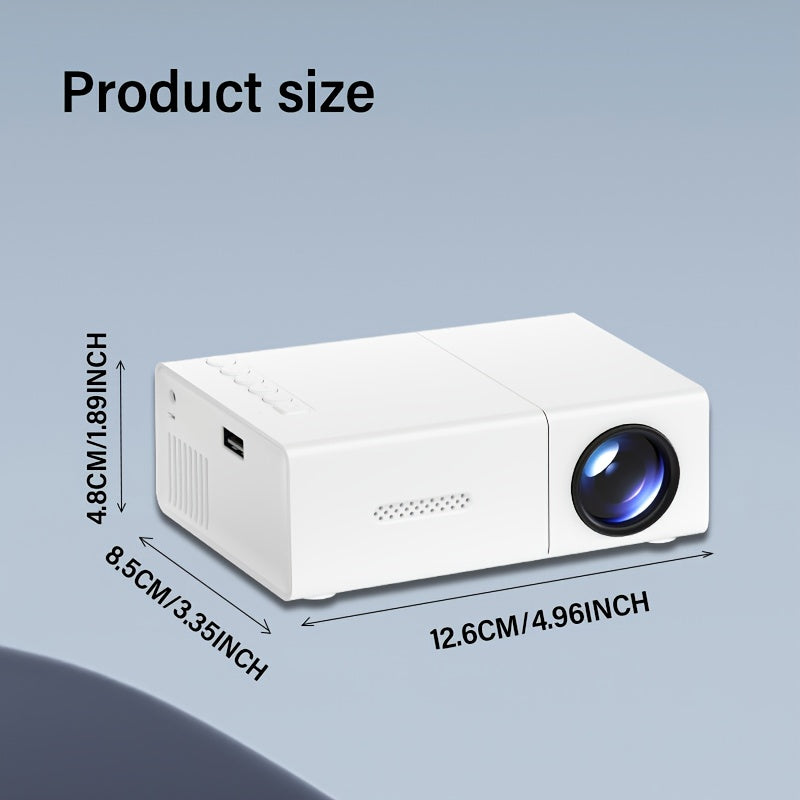 TEMU Portable Projector With 1080p Support; Usb Connection, Compatible With Smartphones, Tablets, Tv Sticks And Usb Flash Drives, Hdtv Input, Large