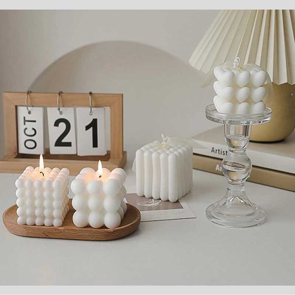Creative Home Souvenirs Ins Rubiks Cube Scented Candles Soy Wax White Geometric Aromatherapy Candles Home Decoration OrnamentsXJ241112