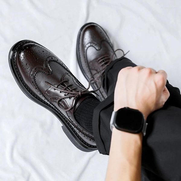Casual Shoes Men Business Dress Wedding Fashion Korean Version Leather Tide Luxury Work 38-44