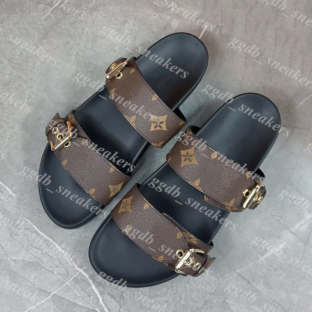 Designer sandals women Slippers Slides fashion room women casual shoes beach shoes black Leather Sandal shoemaker summer fashion shoes Size 35-46