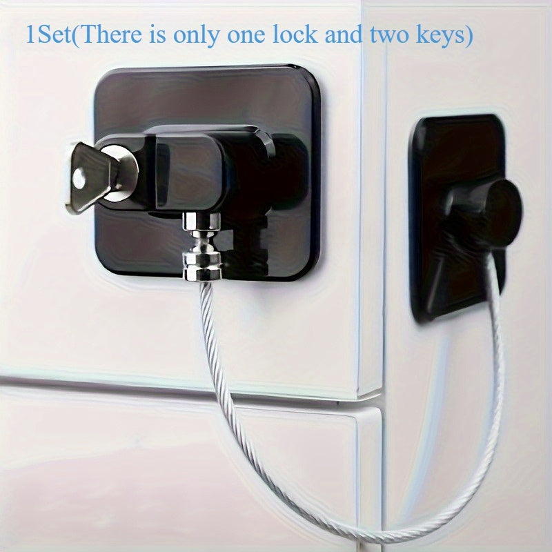 TEMU 2pcs-set 1piece Lock + Keys , Set Heavy Duty Locks, Window And Refrigerator Locking Kit, Home Security Locks, Sleek | Sturdy Construction | Home