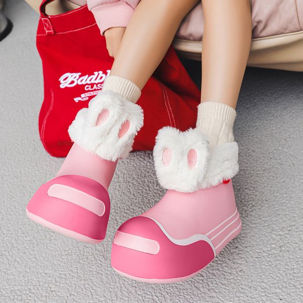 designer boots Cartoon Rabbit Warm Winter with High Top Velvet Cute Women&#039;s Cotton Shoes for Casual and Sweet Outerwear Snow Boots 5188