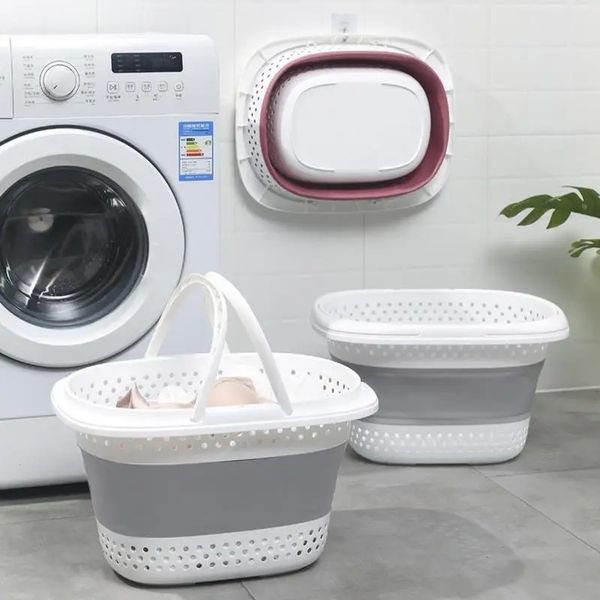 Collapsible Laundry Hamper Foldable Clothing Storage Laundry Basket Portable Ventilated Laundry Storage Container Home Storage 240118