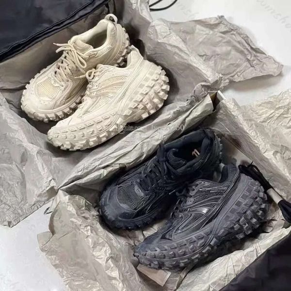 Paris Sneakers Designer Casual Shoes Defender Rubber Tire Platform Women Men Tyre Classic Leather Khaki Blac Uto