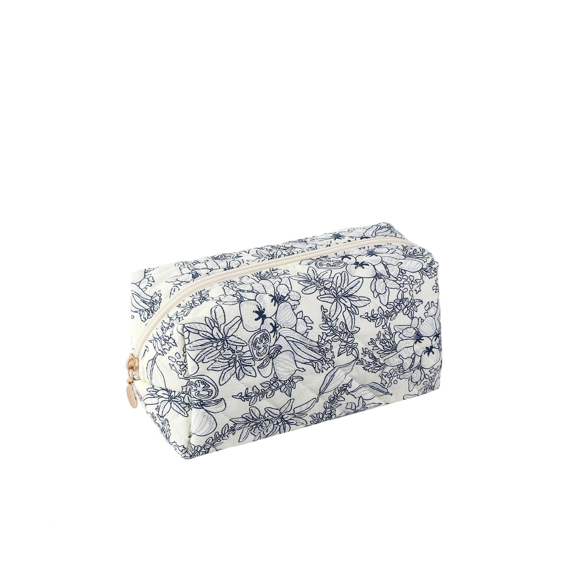 A528-AAAAA Embossed small fresh lily flower cosmetic bag portable travel skin care storage bag