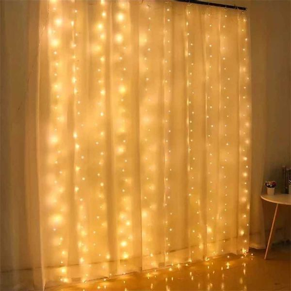 USB Curtain String Lights 8 Modes Fairy Light Christmas Tree Garland Lights Holiday Home Bedroom Wedding Christmas Decor Z241203