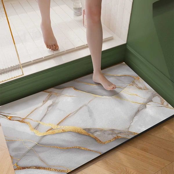 Luxury Super Absorbent Bath Mats Bathroom Quick Drying Foot Mat Non-Slip Shower Carpet Toilet Pad Doormat WashableC241227