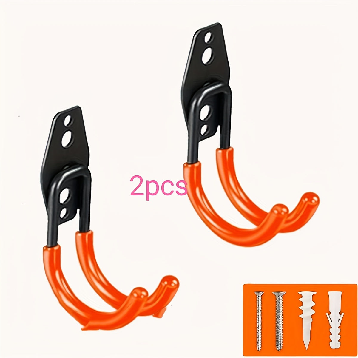 TEMU Heavy-duty Stainless Wall-mounted Garage Hooks & Organizer - Adjustable Curved-right-angle With Screws Included, Hanger For Ladders, Tools, Bulk