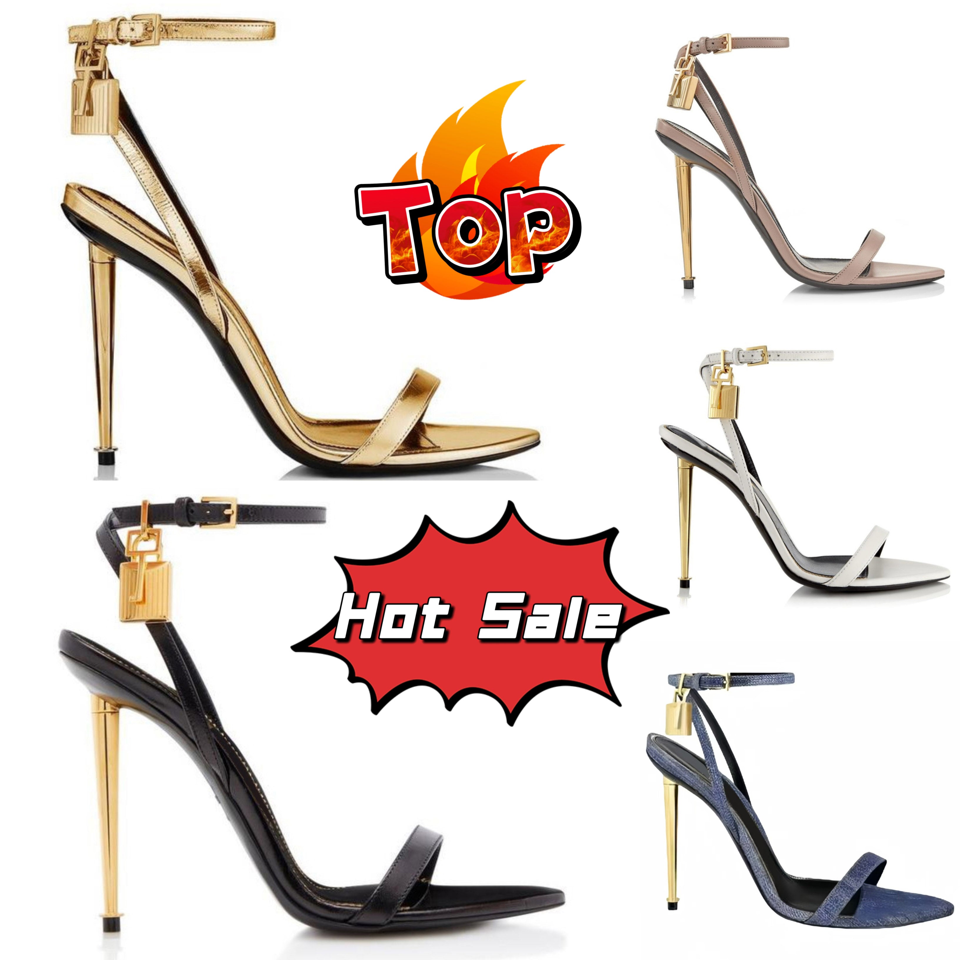 heels designer shoes women sandals gold lock decorative high heels fashion luxury silver Pumps dress shoes party shoes evening shoes top quality EU3