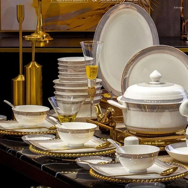 Dishes Plates Plates Kitchen Table Dinner Set Ceramic Cooking Dessert Plate Sets Dinnerware Salad Dishes Platos De Cena Breakfast H250110