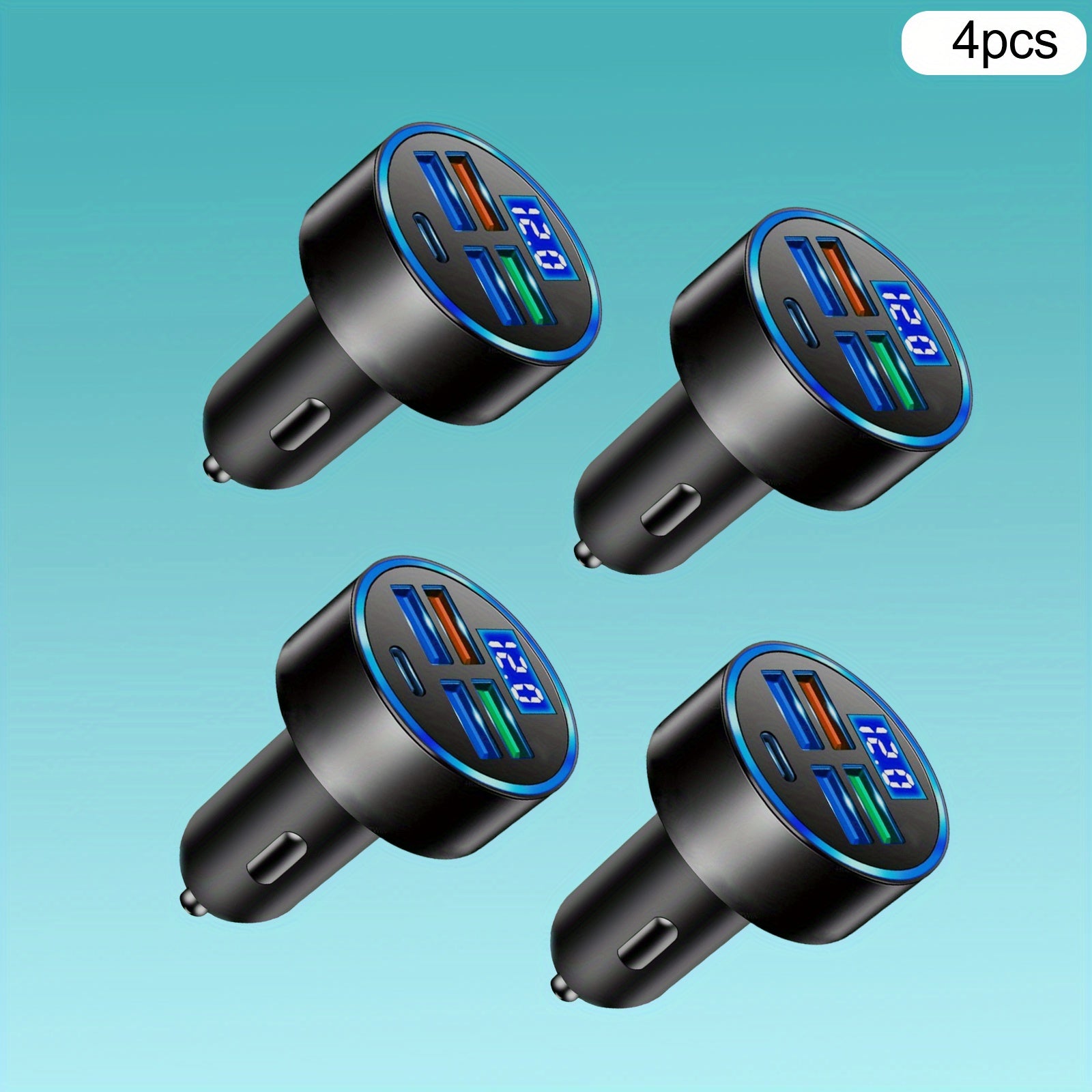 TEMU Car Charger - Usb Lighter Adapter, Fast Charging For All Smartphones & Tablets, Compact Vehicle Charger With Protection