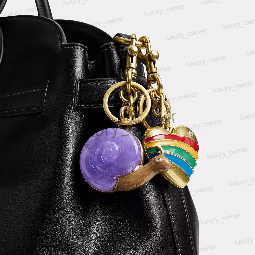 Designer bag charm Snail Small Pretzel charm Keychain Small Taxi Pear and Mushroom Keyring Hangings key chain women Lanyards Keychains