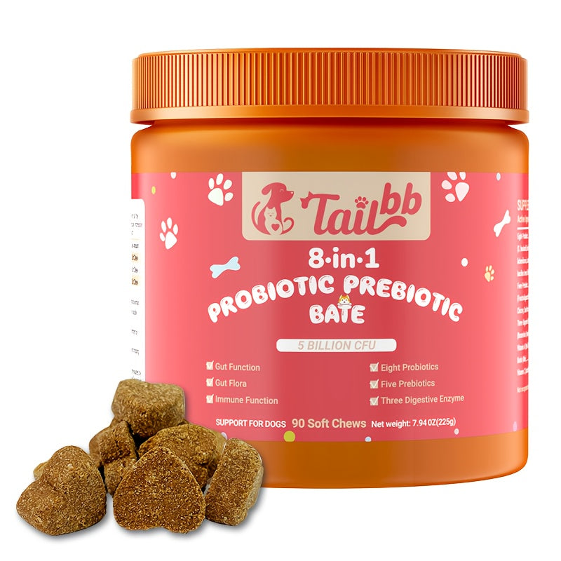 TEMU Probiotic Supplement For Dogs - Dog Probiotic Chews With 8 Probiotics, 5 & 3 Digestive Enzymes, Supports & , Natural Chewable Formula For Canine