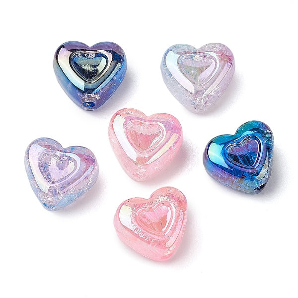 Perles acryliques craquelées avec placage UV